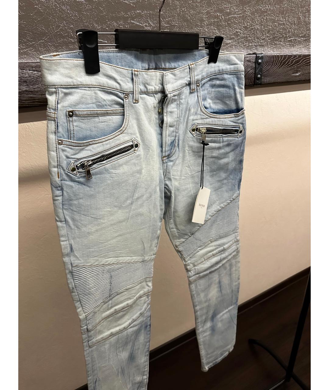 BALMAIN Голубые хлопковые джинсы, фото 3