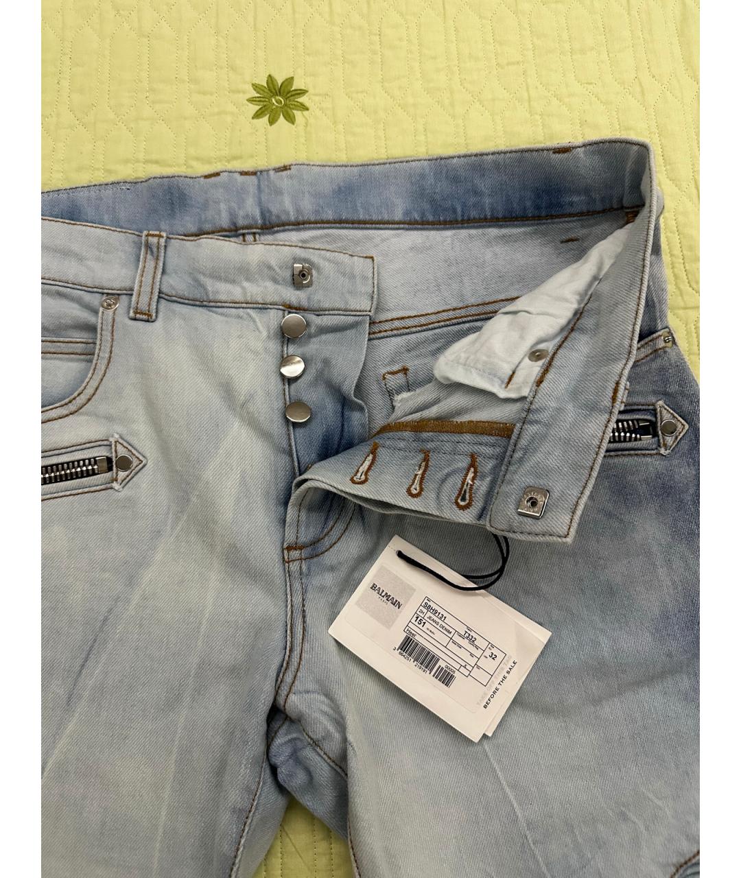 BALMAIN Голубые хлопковые джинсы, фото 6
