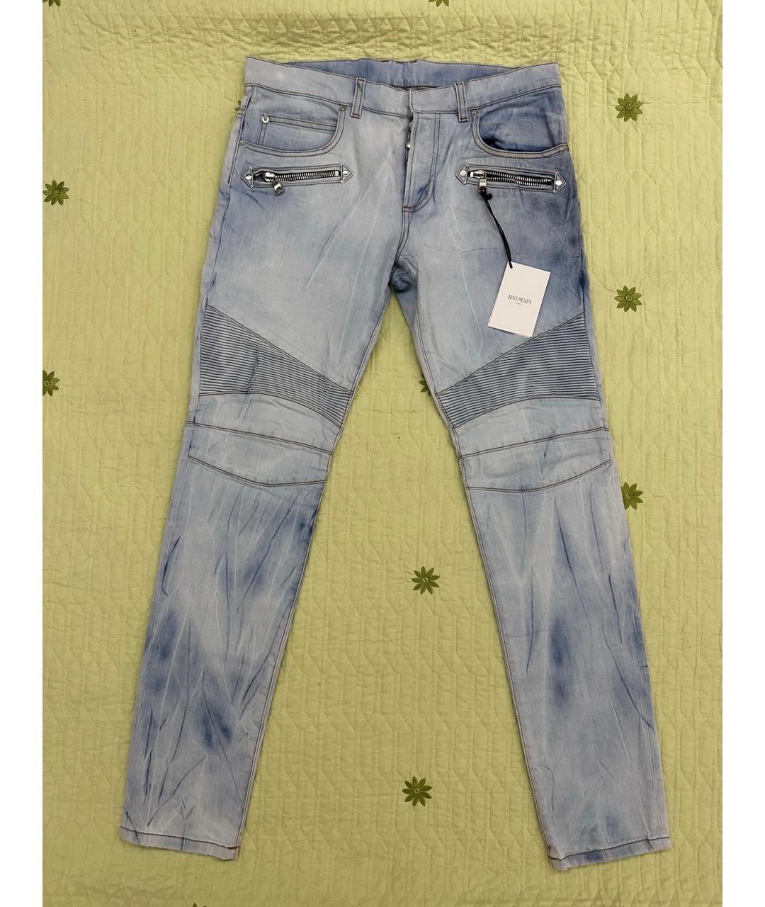 BALMAIN Голубые хлопковые джинсы, фото 9