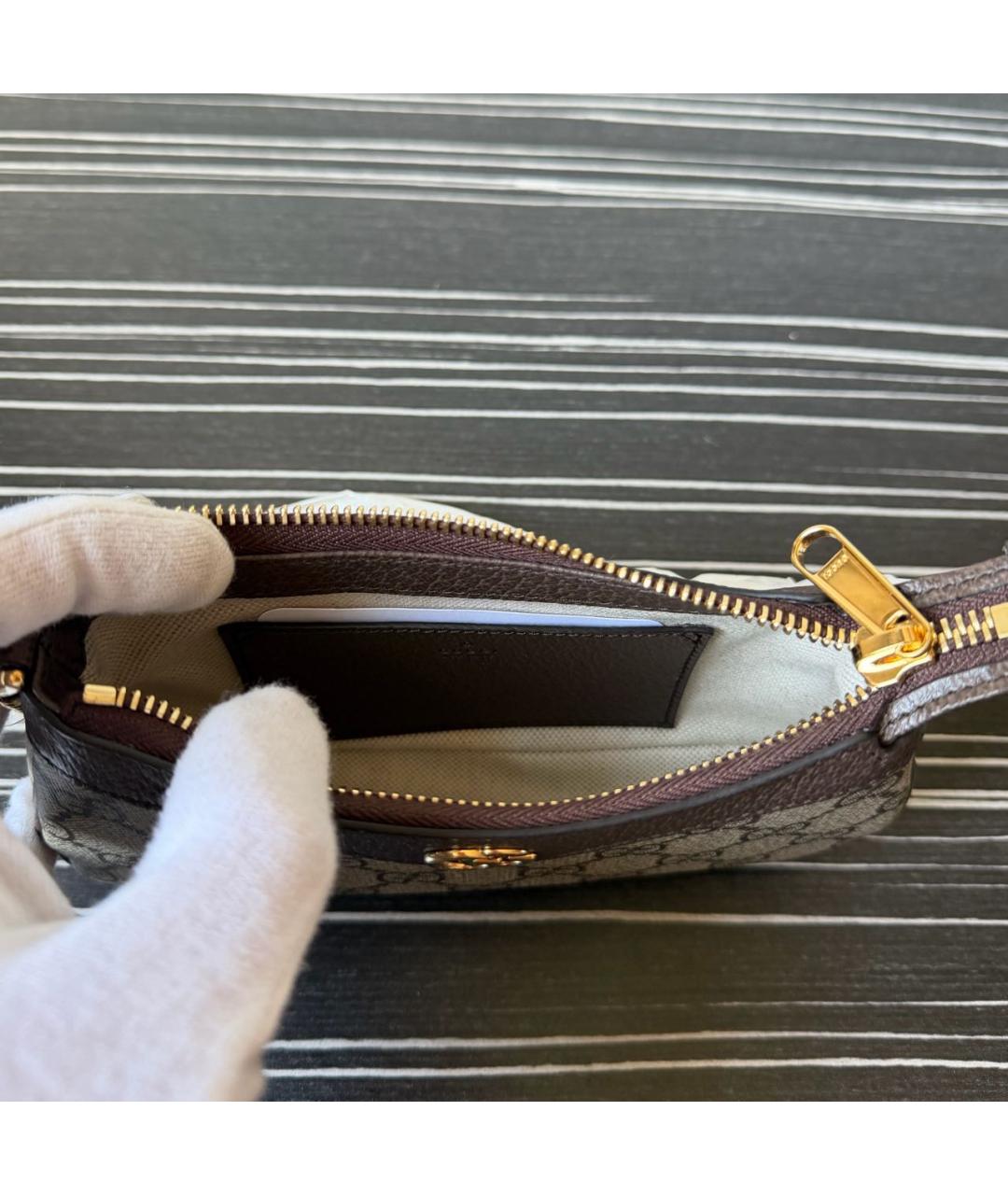 GUCCI Коричневая кожаная сумка с короткими ручками, фото 4