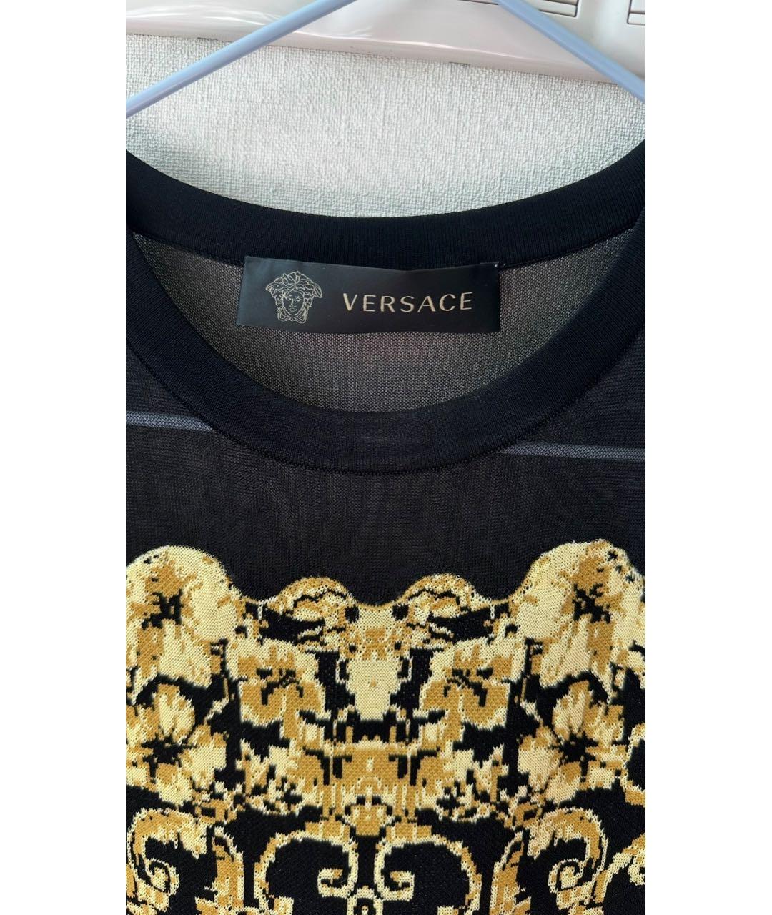 VERSACE Черное вискозное вечернее платье, фото 7