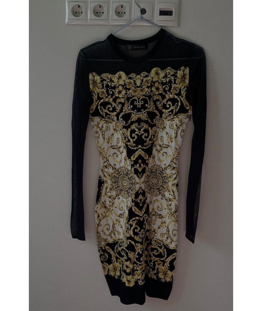 VERSACE Черное вискозное вечернее платье, фото 3