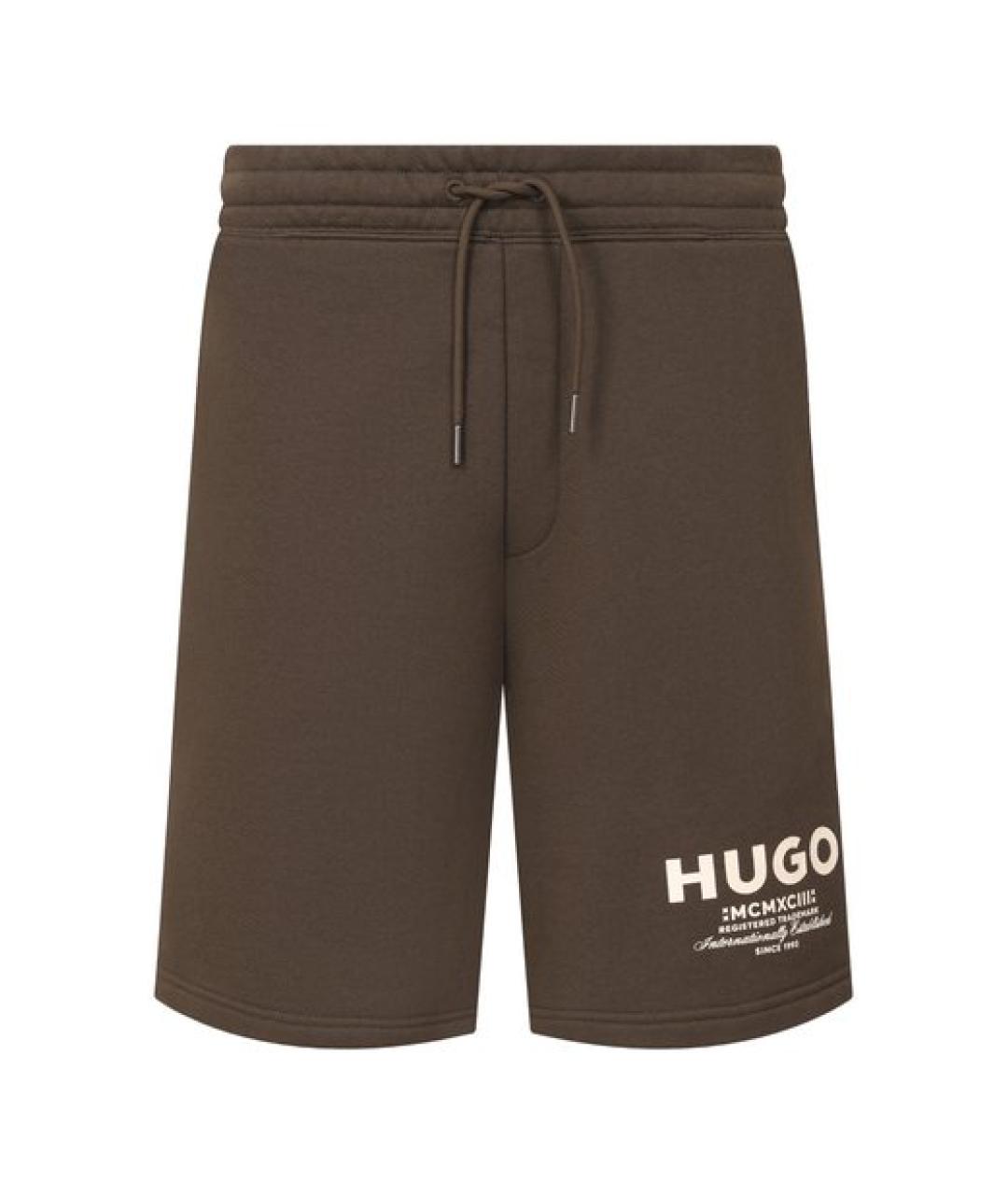 HUGO Коричневые хлопковые шорты, фото 1