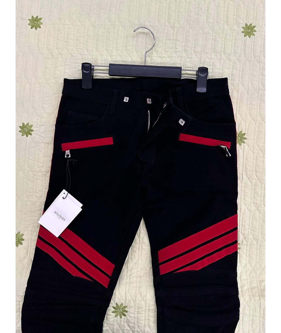 BALMAIN Черные хлопковые повседневные брюки, фото 2