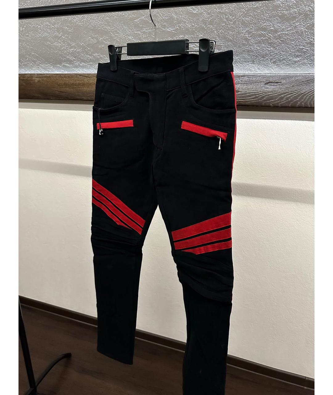 BALMAIN Черные хлопковые повседневные брюки, фото 4