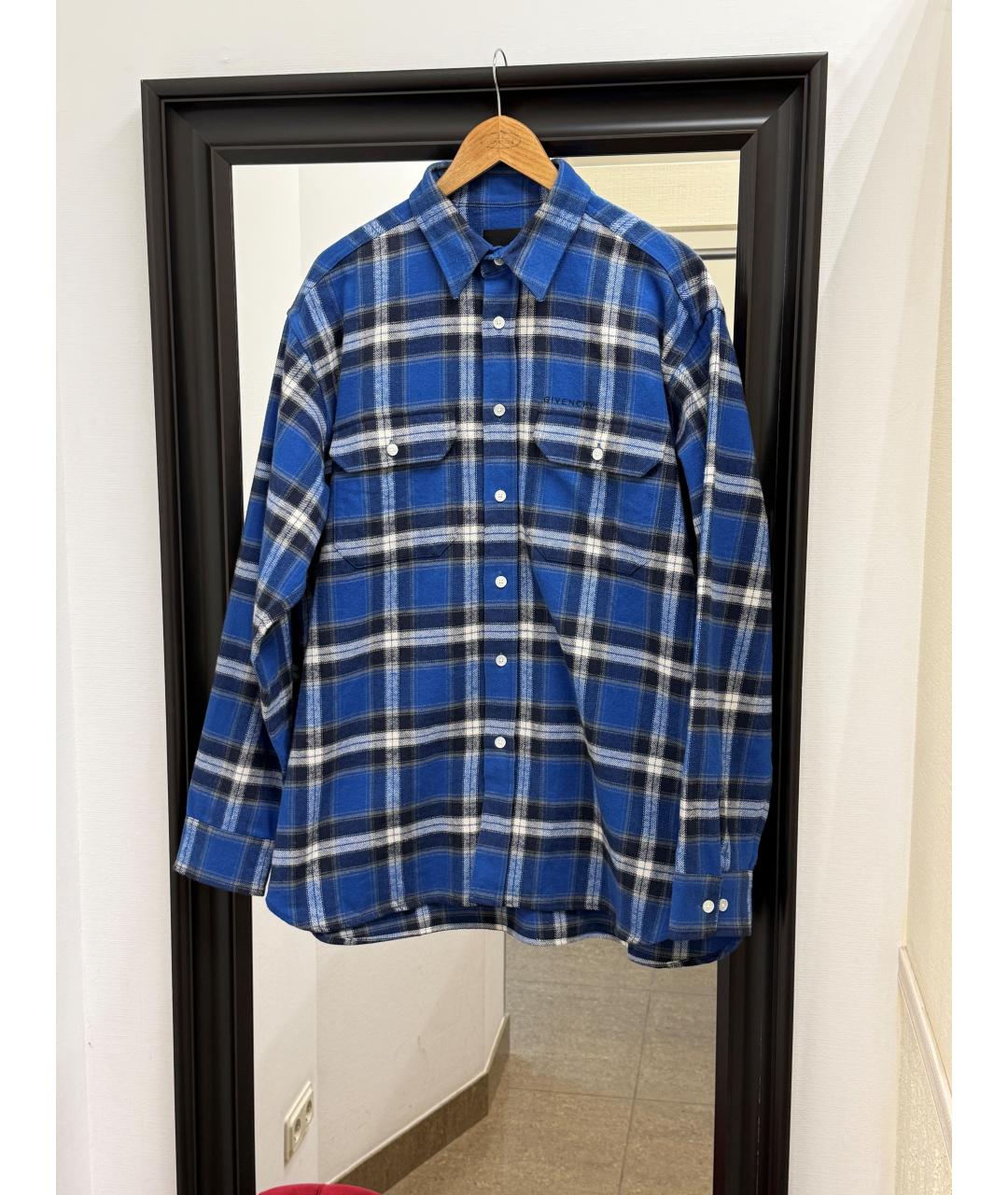 GIVENCHY Синяя хлопковая кэжуал рубашка, фото 2