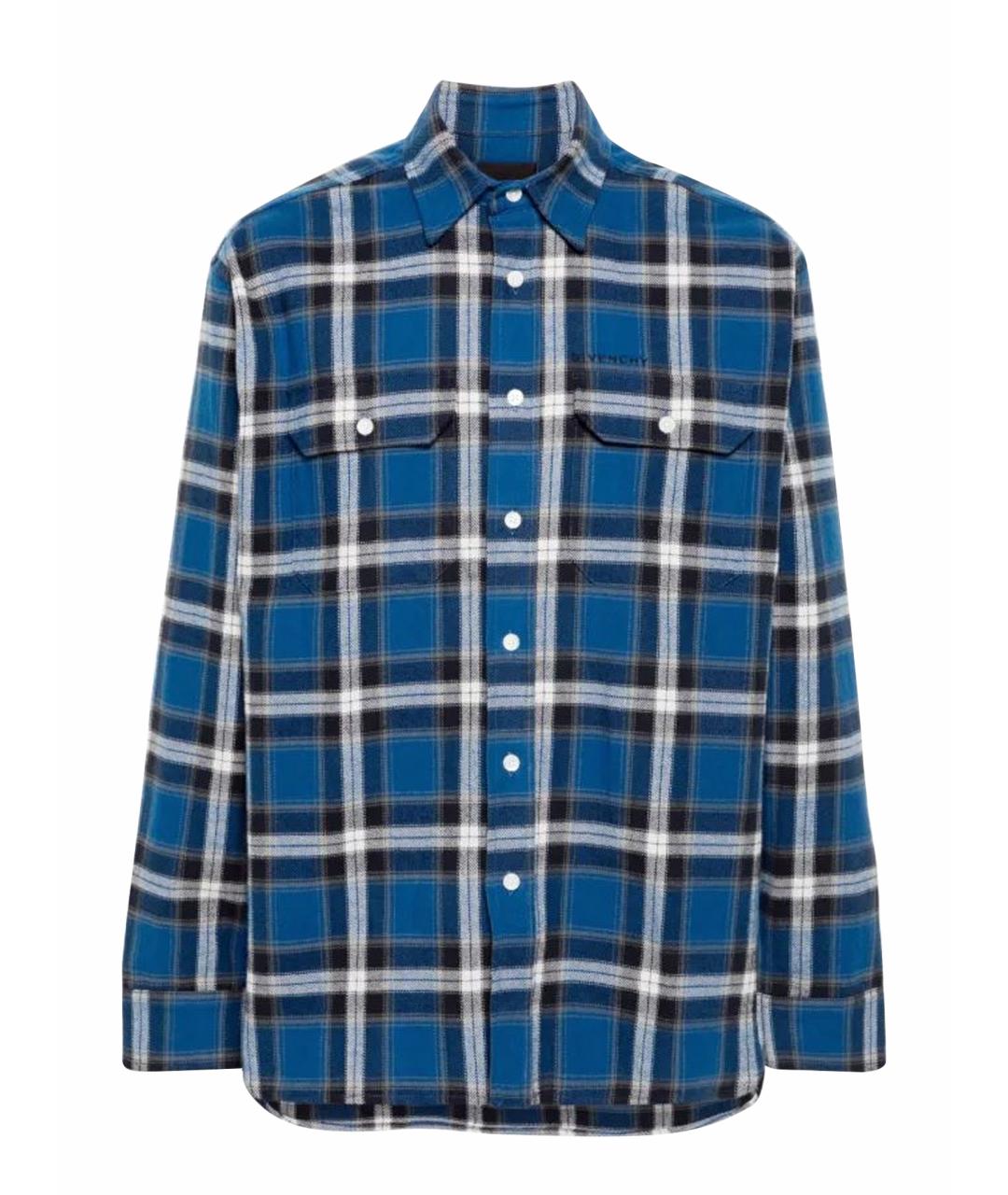 GIVENCHY Синяя хлопковая кэжуал рубашка, фото 1