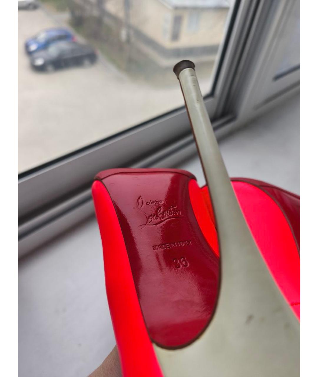 CHRISTIAN LOUBOUTIN Фуксия кожаные туфли, фото 6