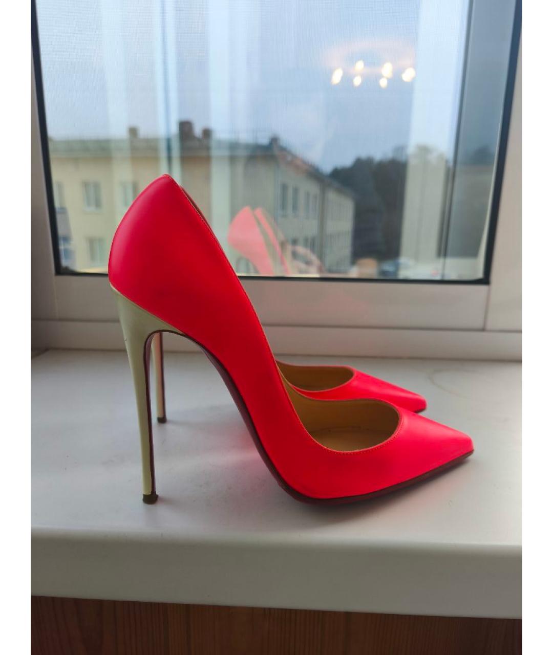 CHRISTIAN LOUBOUTIN Фуксия кожаные туфли, фото 8