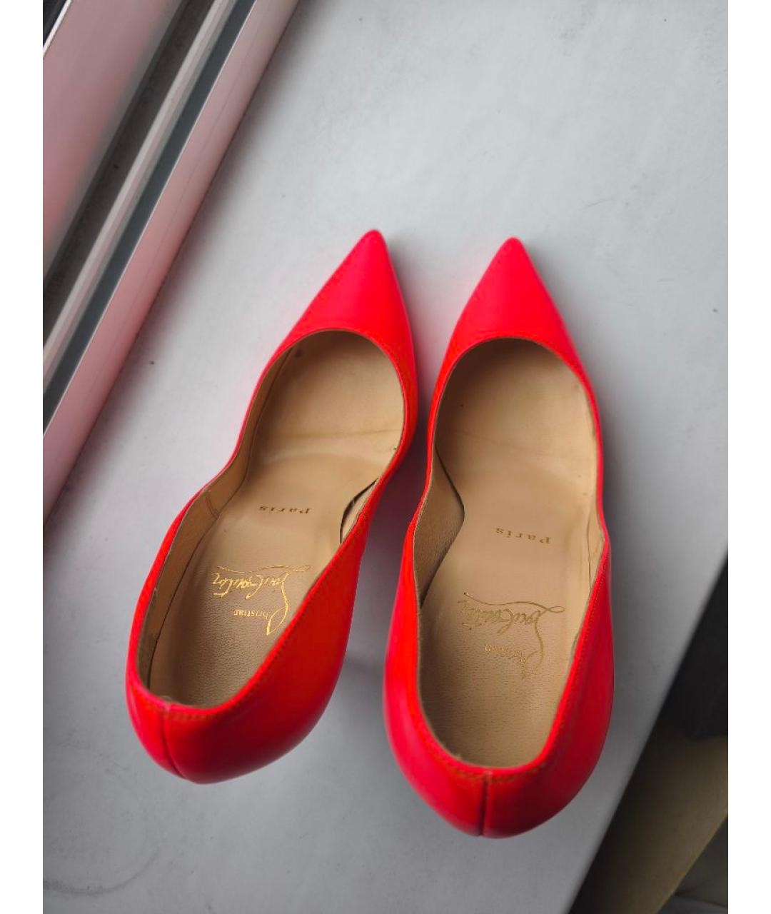 CHRISTIAN LOUBOUTIN Фуксия кожаные туфли, фото 3