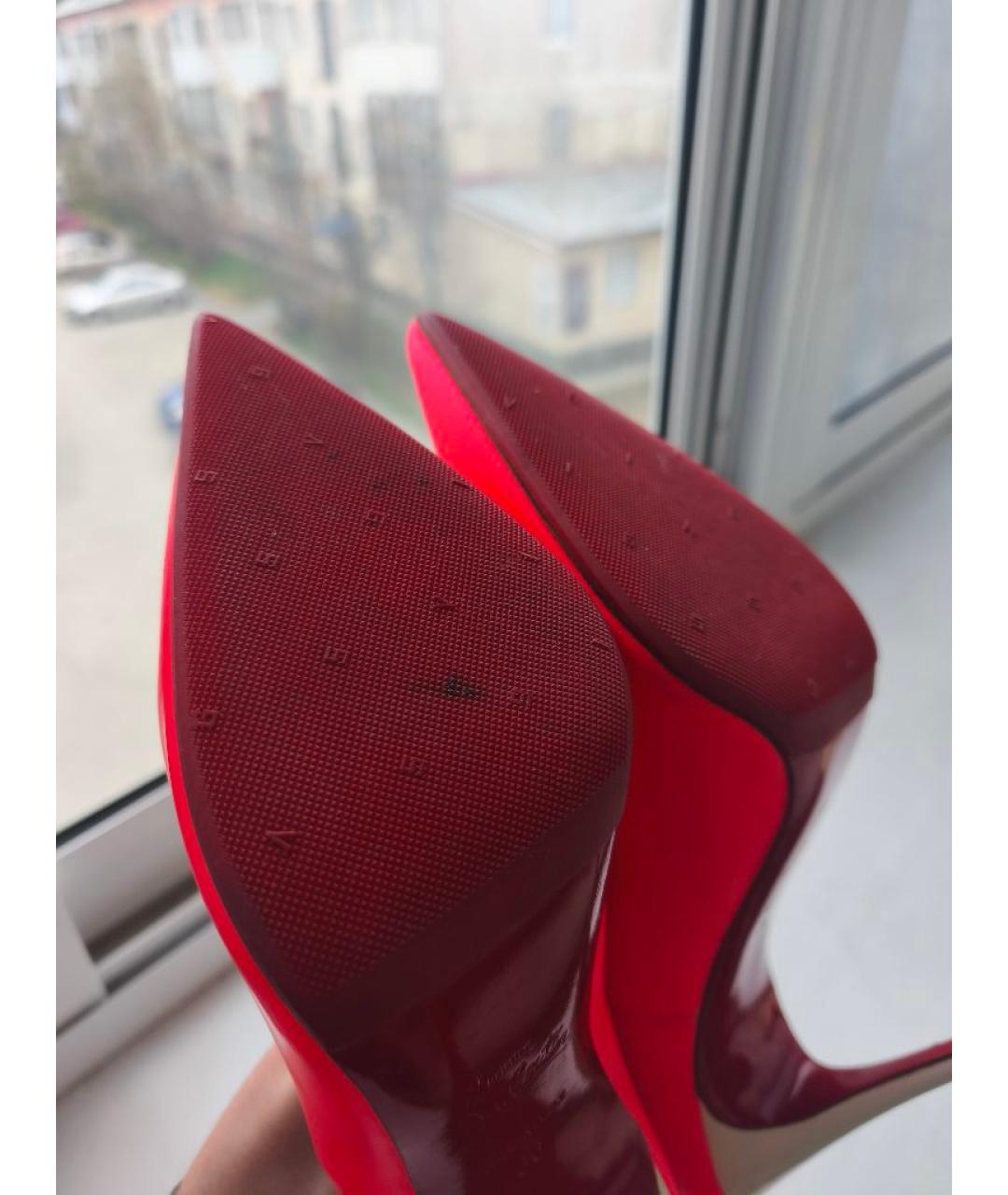 CHRISTIAN LOUBOUTIN Фуксия кожаные туфли, фото 7
