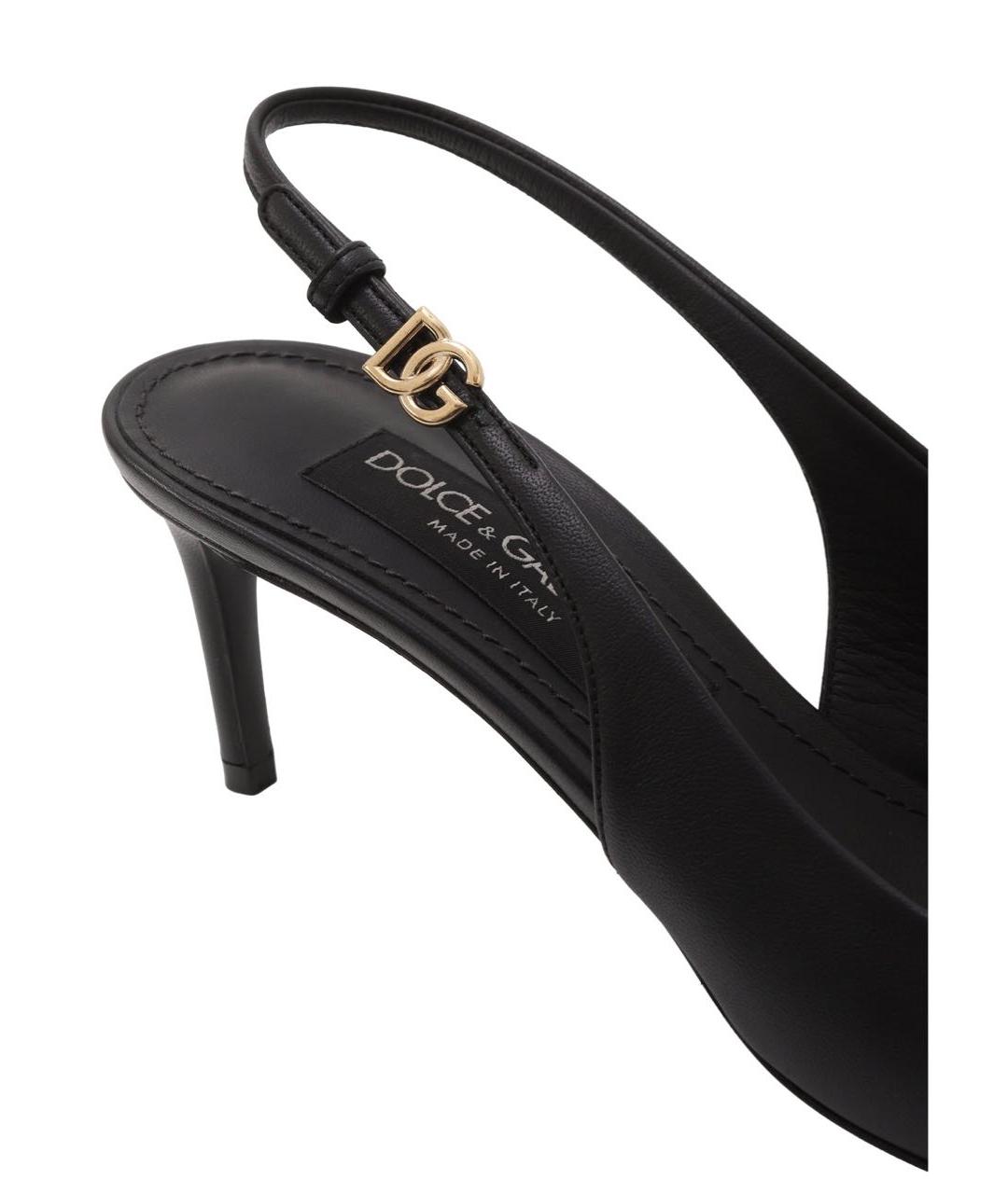 DOLCE&GABBANA Черные кожаные туфли, фото 4