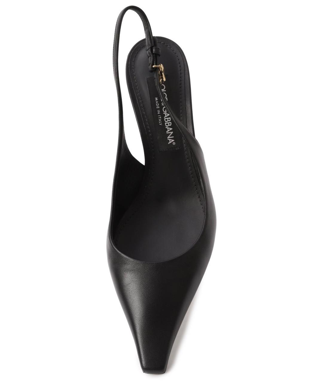 DOLCE&GABBANA Черные кожаные туфли, фото 3