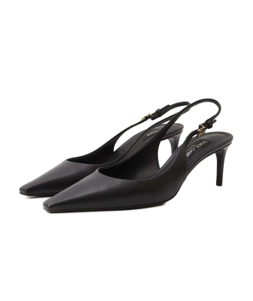 DOLCE&GABBANA Черные кожаные туфли, фото 2