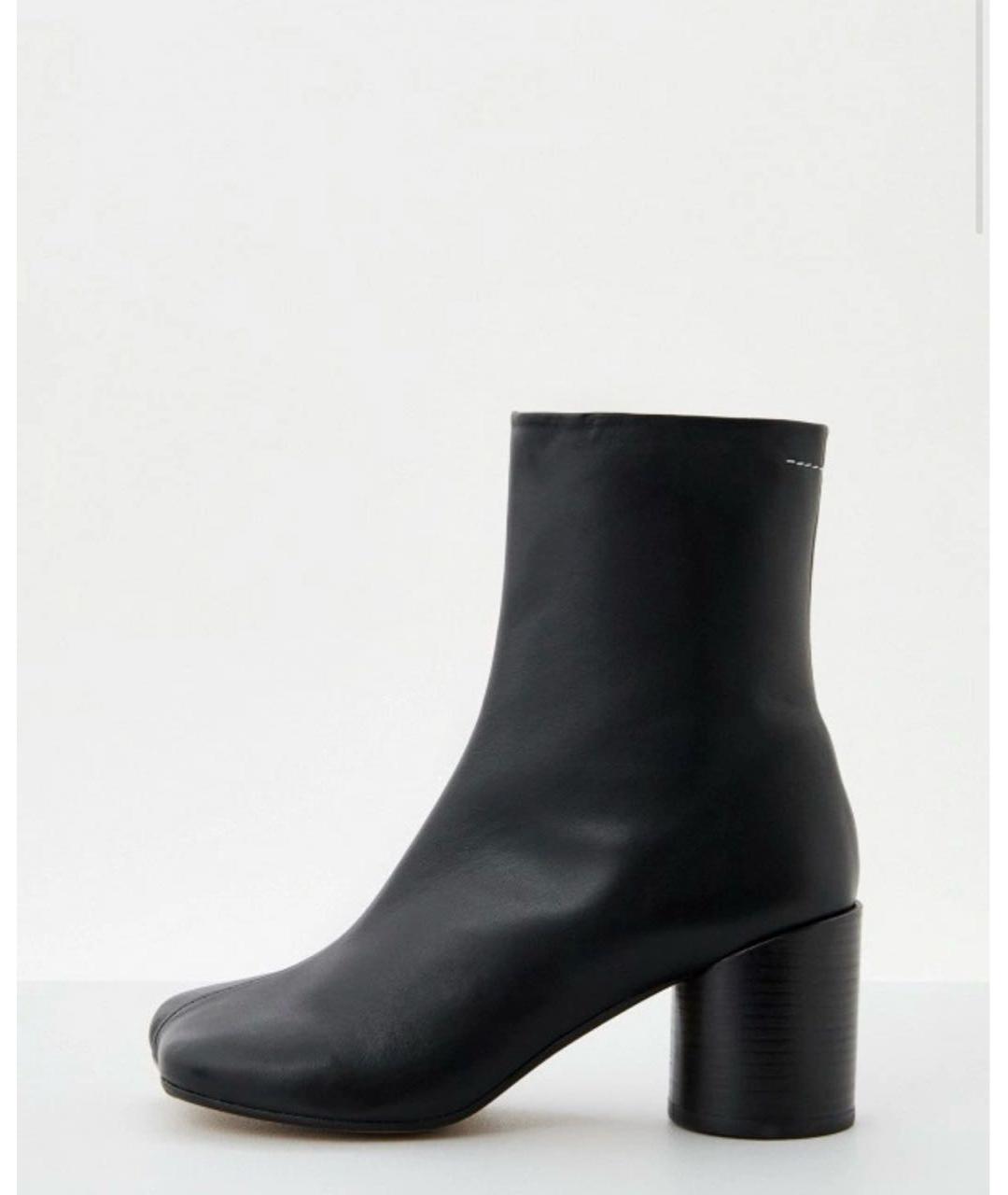 MAISON MARGIELA Черные кожаные ботильоны, фото 6