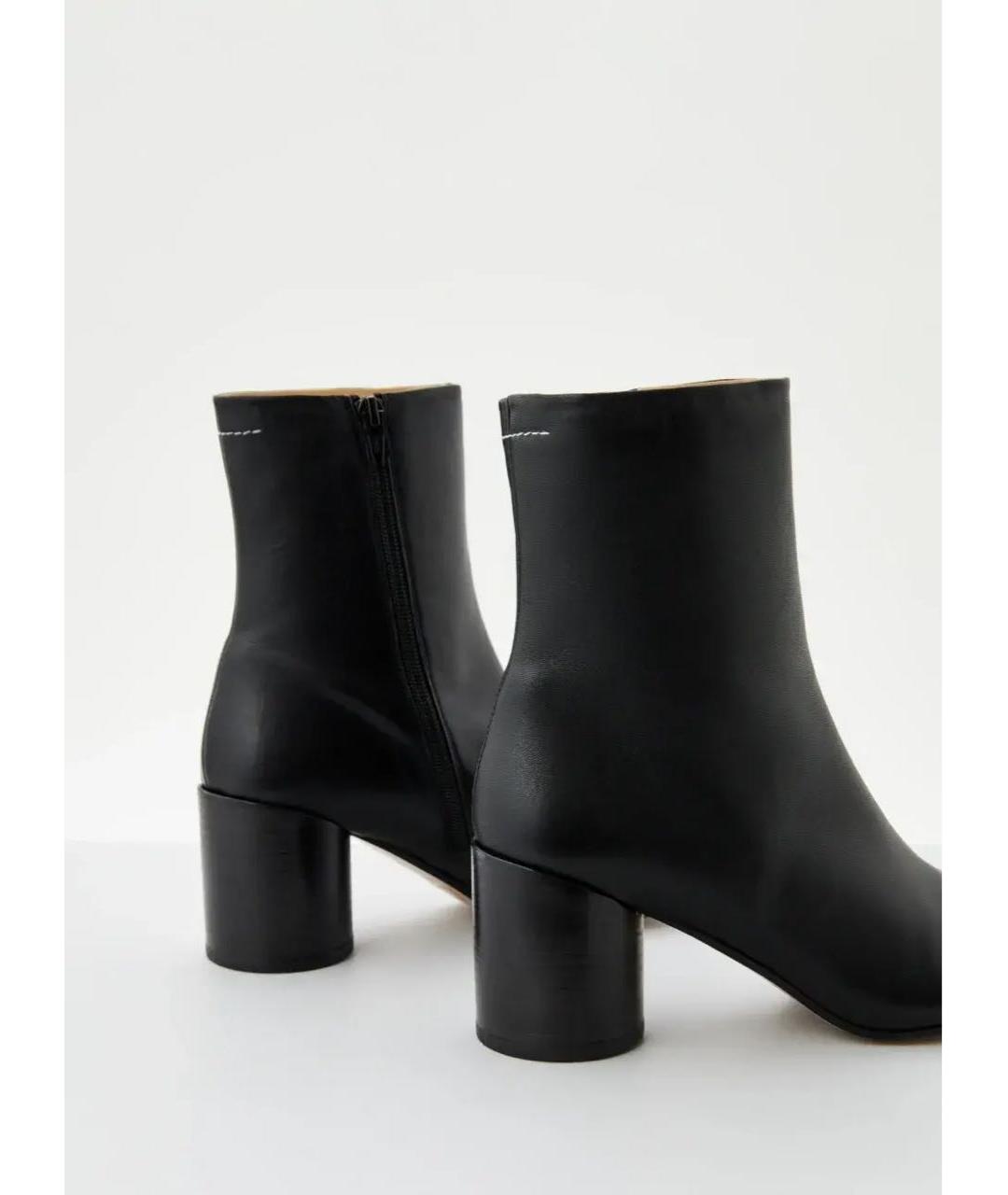 MAISON MARGIELA Черные кожаные ботильоны, фото 5