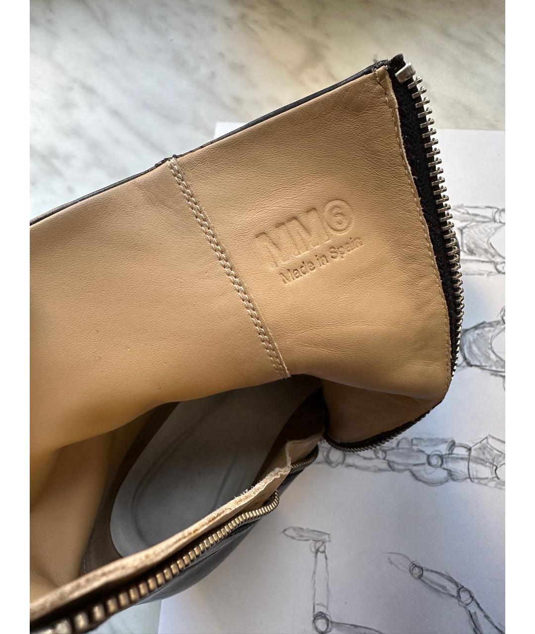 MAISON MARGIELA Черные кожаные ботильоны, фото 3