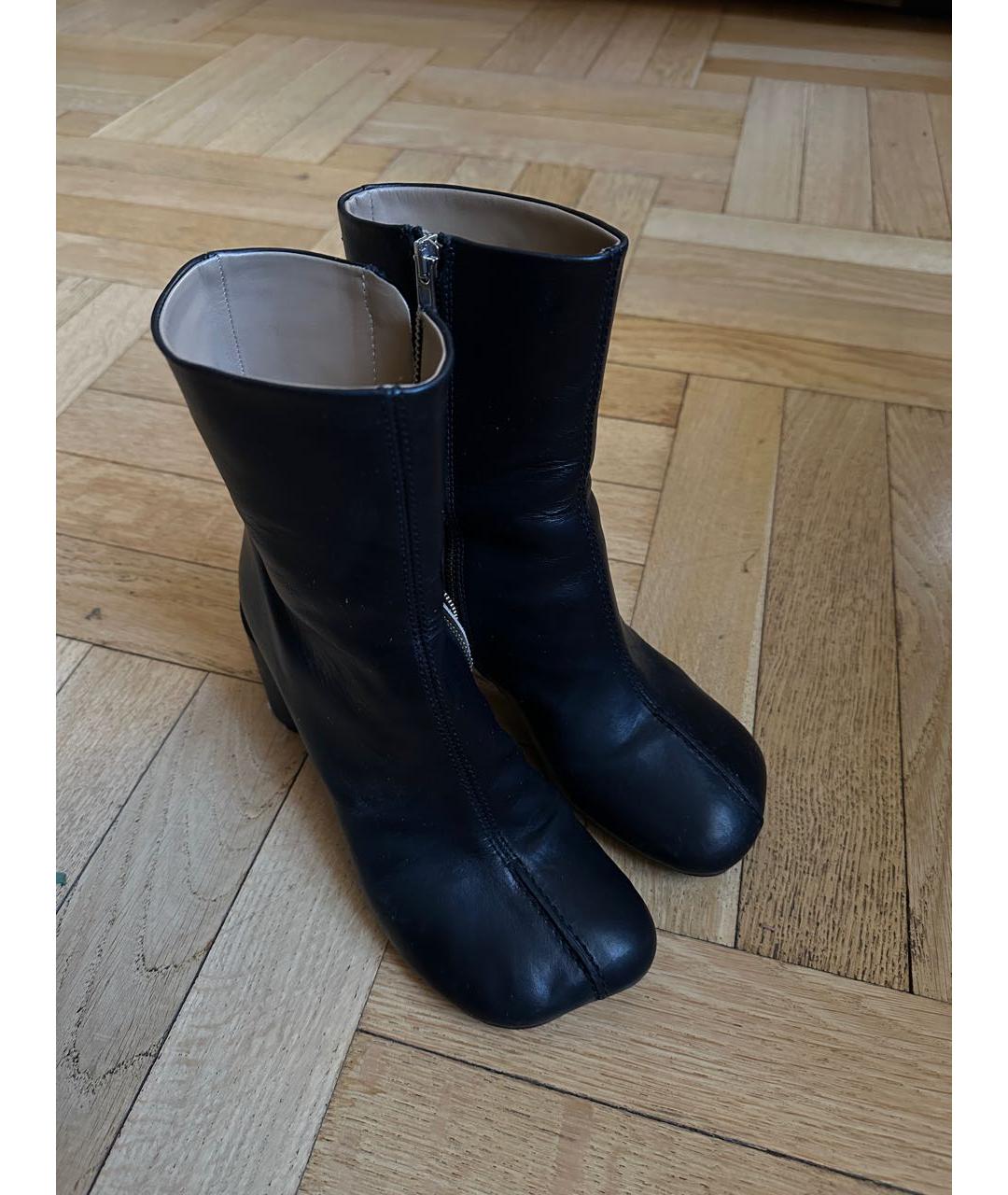 MAISON MARGIELA Черные кожаные ботильоны, фото 2