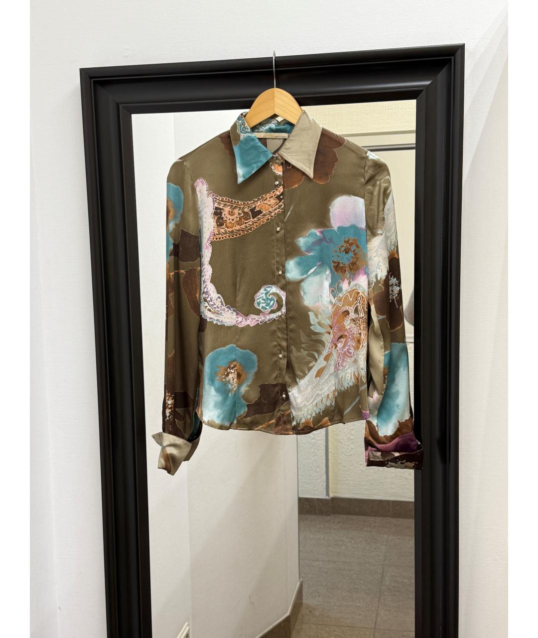 ROBERTO CAVALLI Мульти шелковая рубашка, фото 7