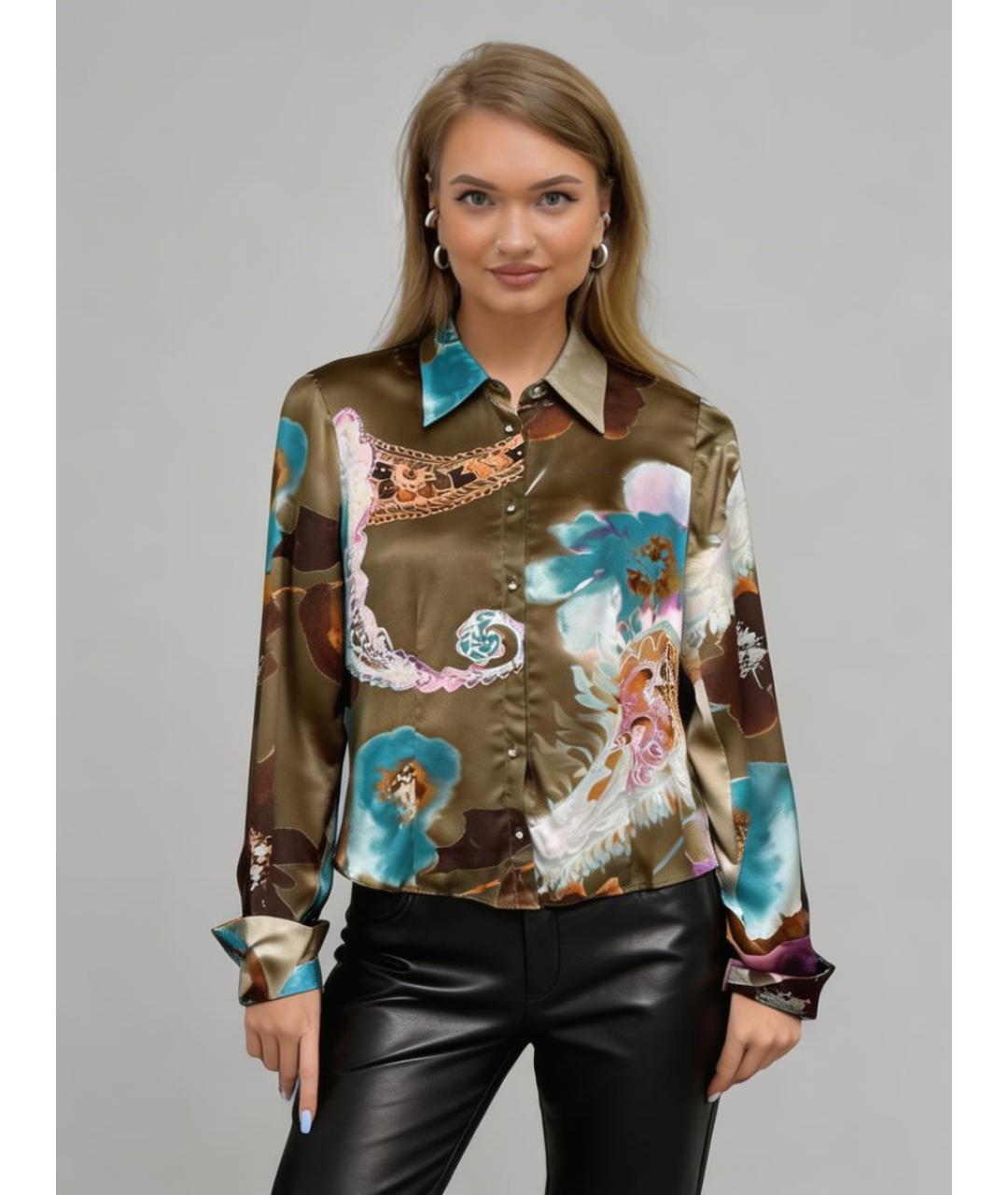ROBERTO CAVALLI Мульти шелковая рубашка, фото 6