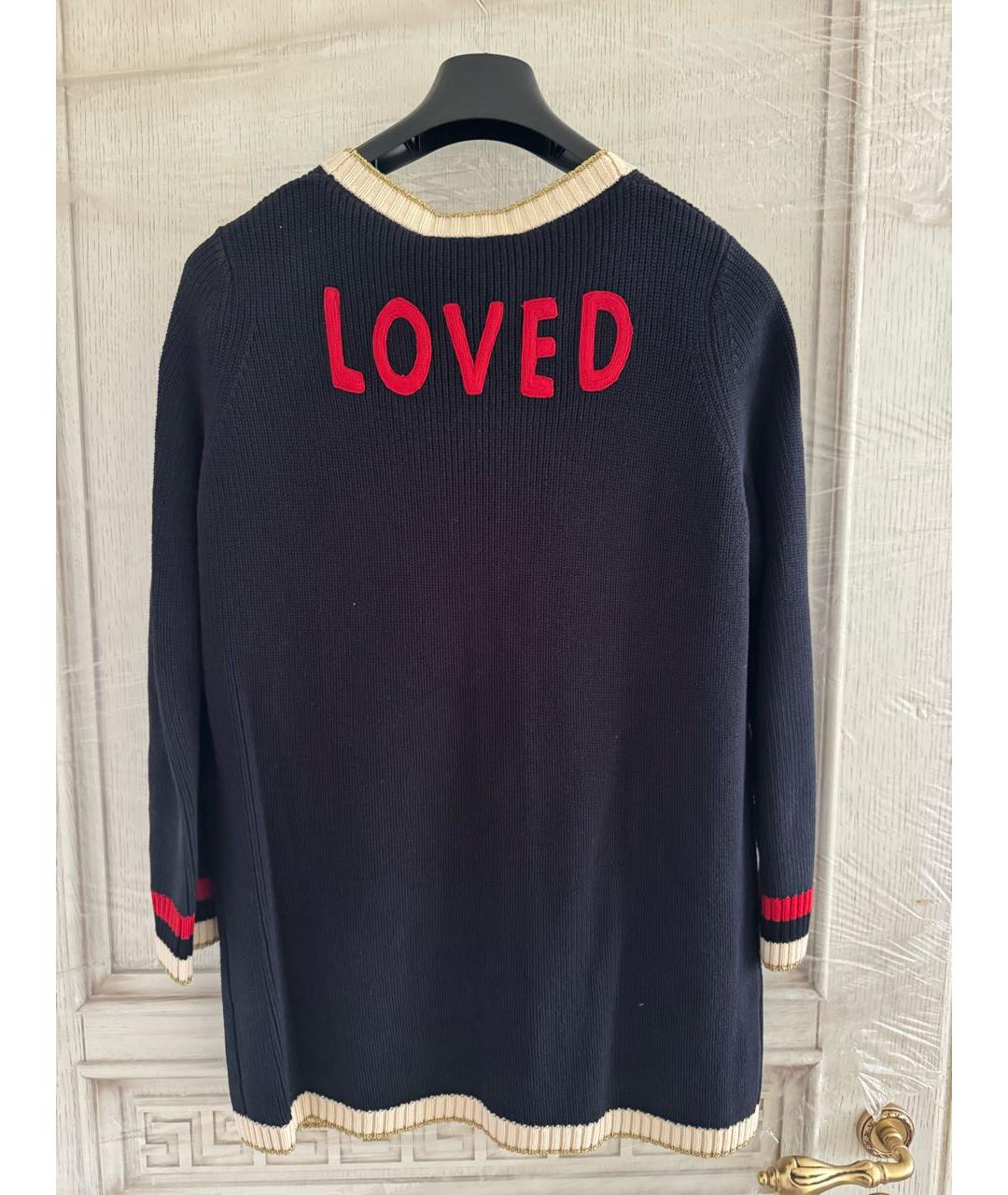 GUCCI Темно-синий хлопковый кардиган, фото 3