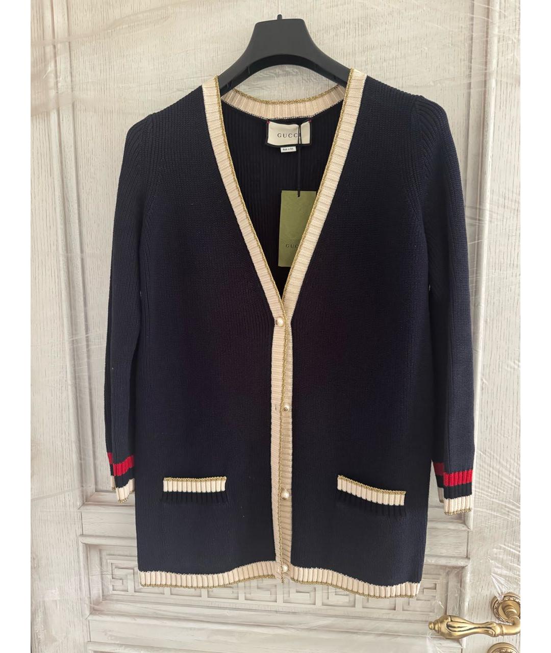 GUCCI Темно-синий хлопковый кардиган, фото 8