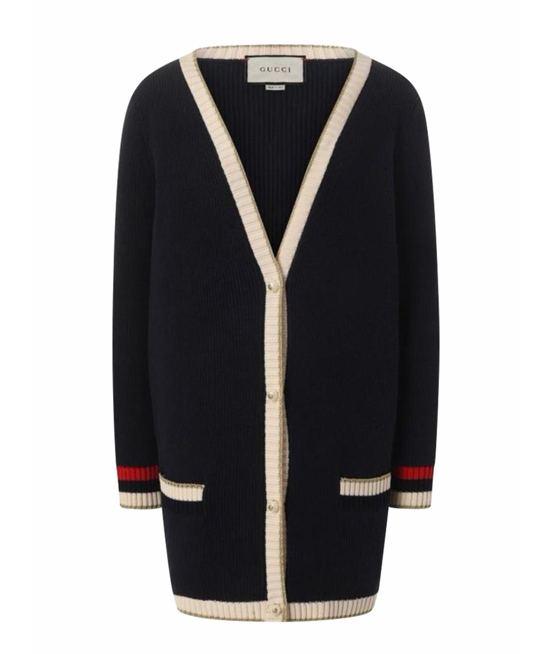GUCCI Темно-синий хлопковый кардиган, фото 1