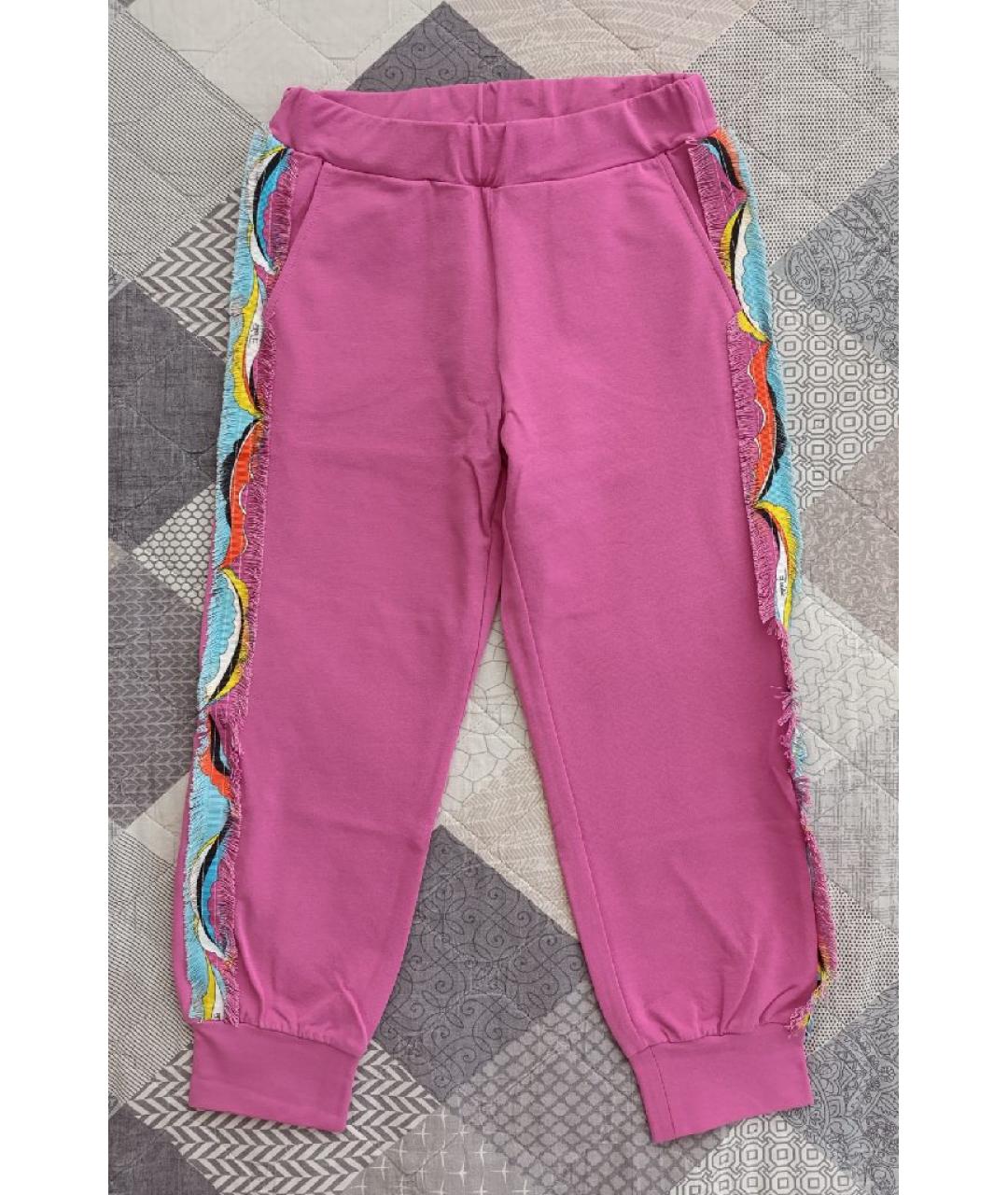 EMILIO PUCCI Розовые хлопковые брюки и шорты, фото 4
