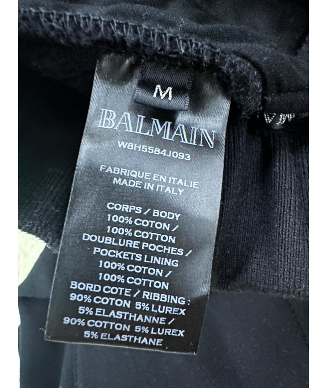 BALMAIN Черные хлопковые повседневные брюки, фото 8