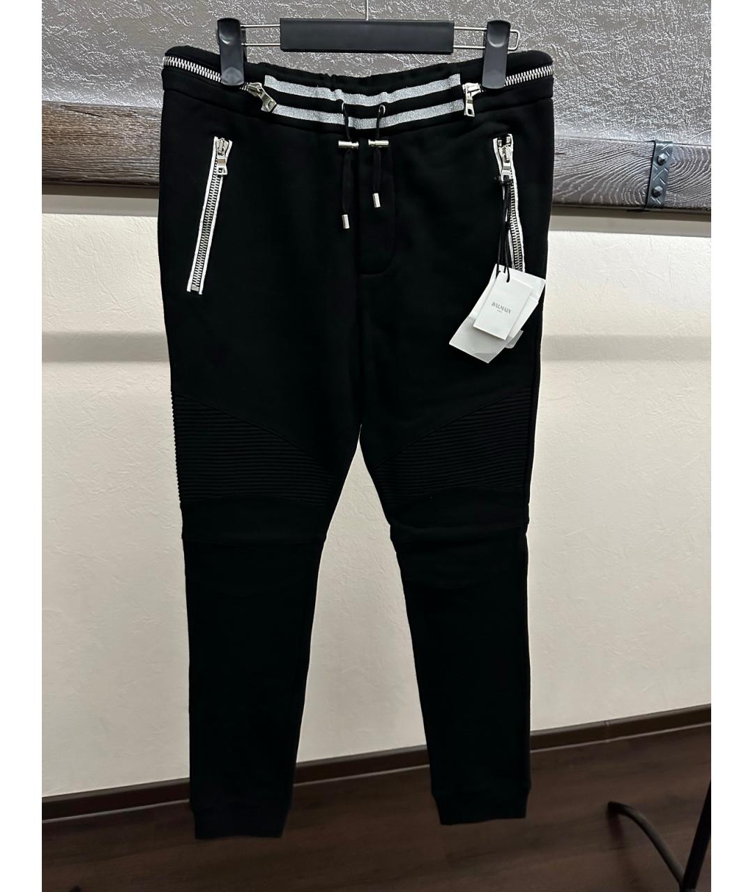 BALMAIN Черные хлопковые повседневные брюки, фото 3