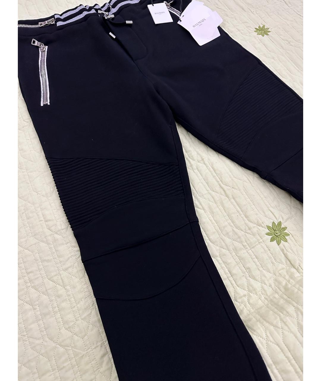 BALMAIN Черные хлопковые повседневные брюки, фото 2