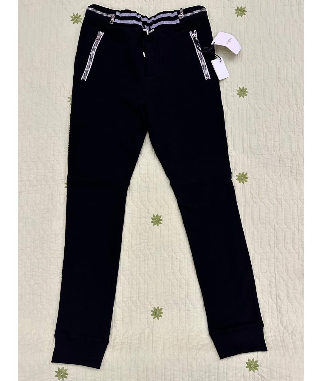 BALMAIN Черные хлопковые повседневные брюки, фото 9