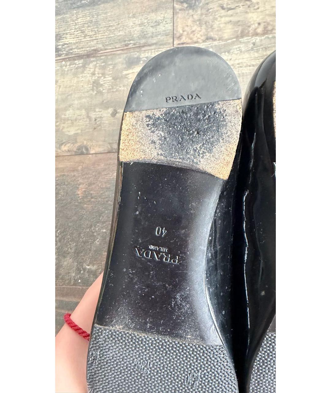 PRADA Черные кожаные балетки, фото 8