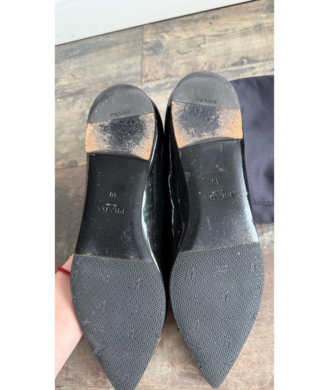 PRADA Черные кожаные балетки, фото 7