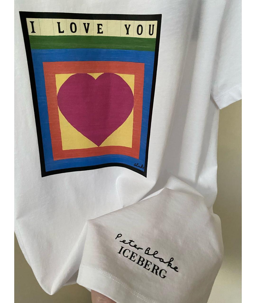 ICEBERG Белая хлопковая футболка, фото 7