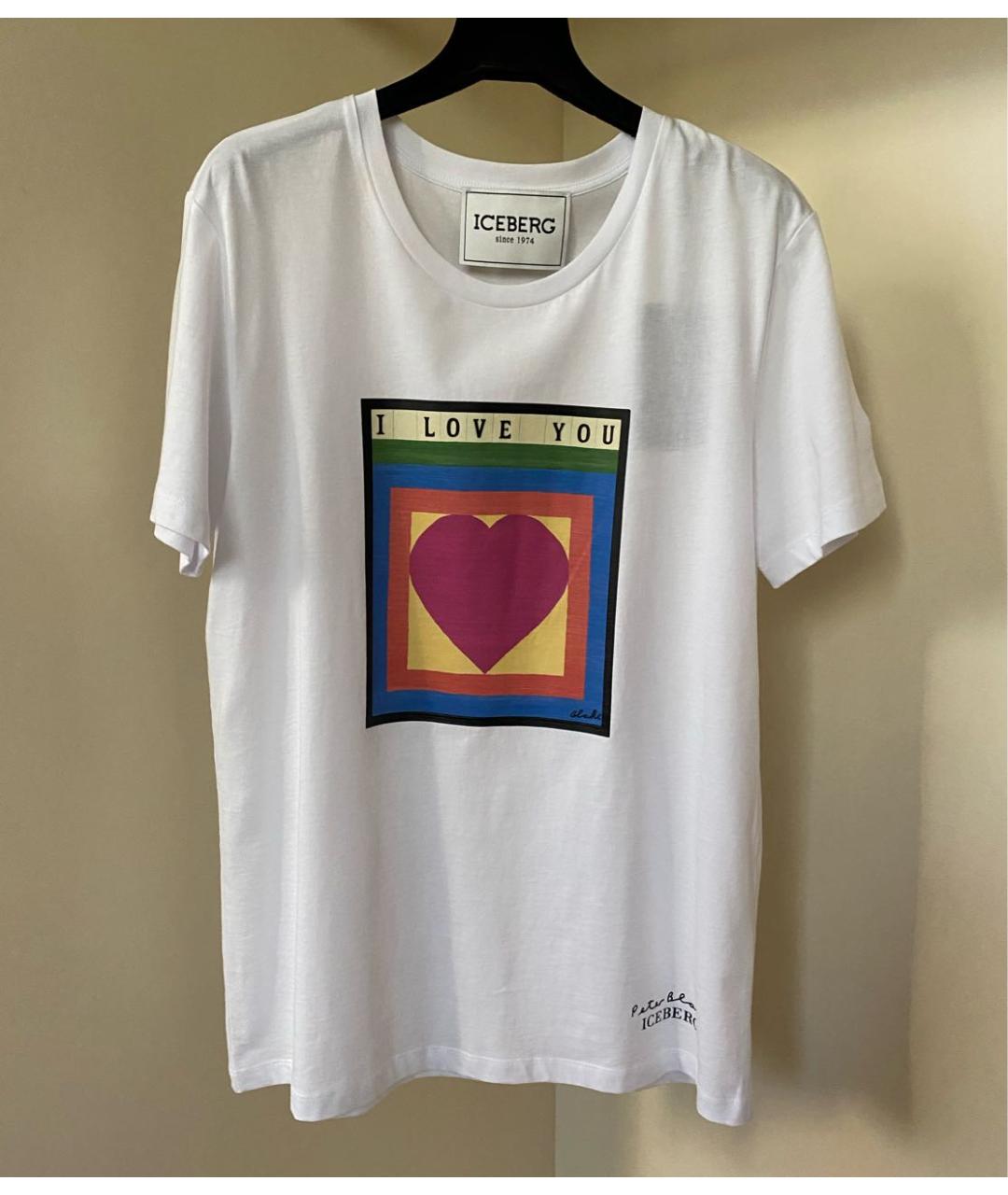 ICEBERG Белая хлопковая футболка, фото 6