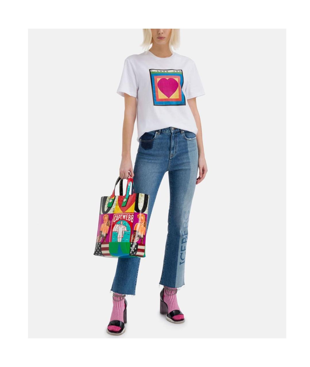 ICEBERG Белая хлопковая футболка, фото 4