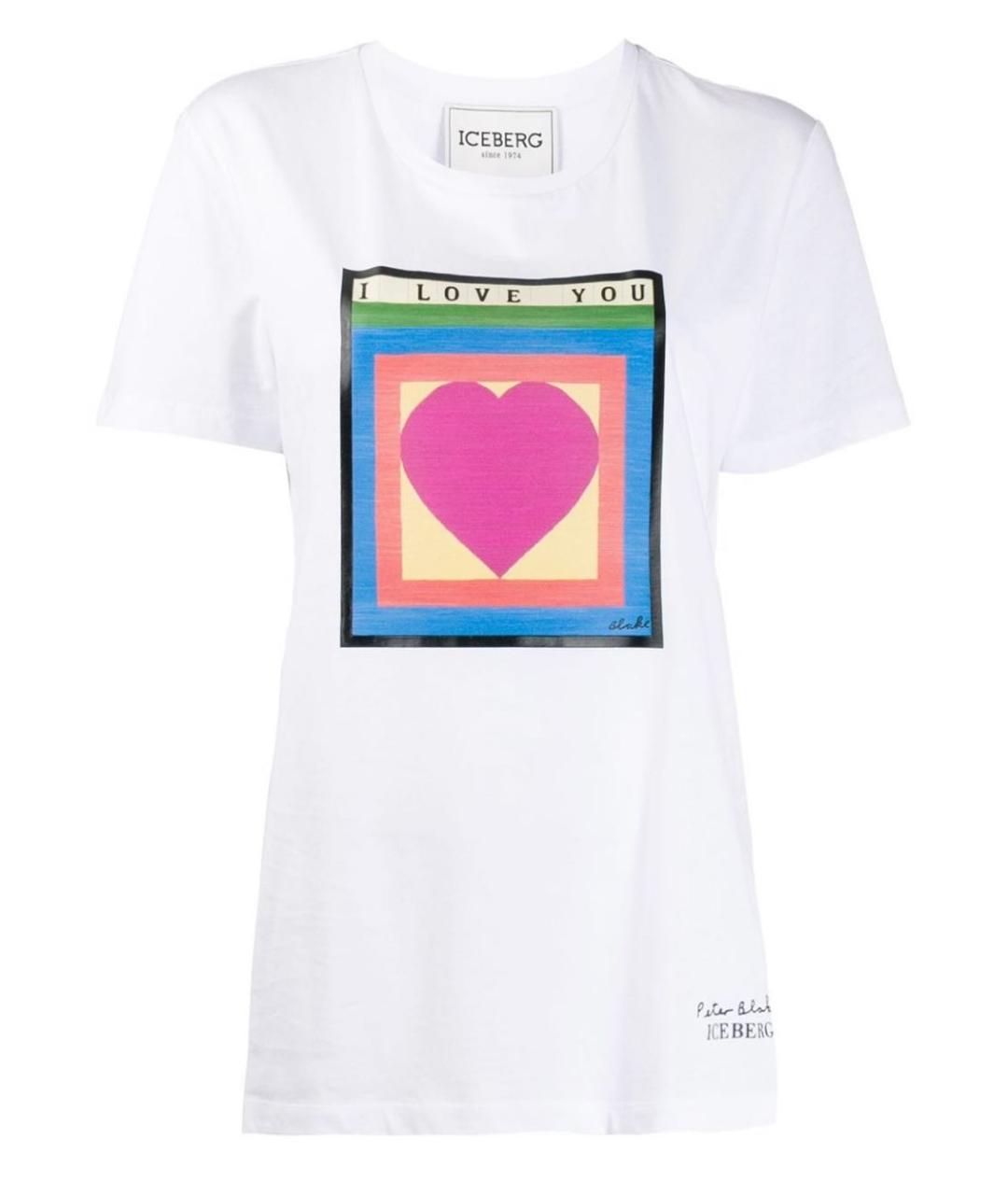 ICEBERG Белая хлопковая футболка, фото 9