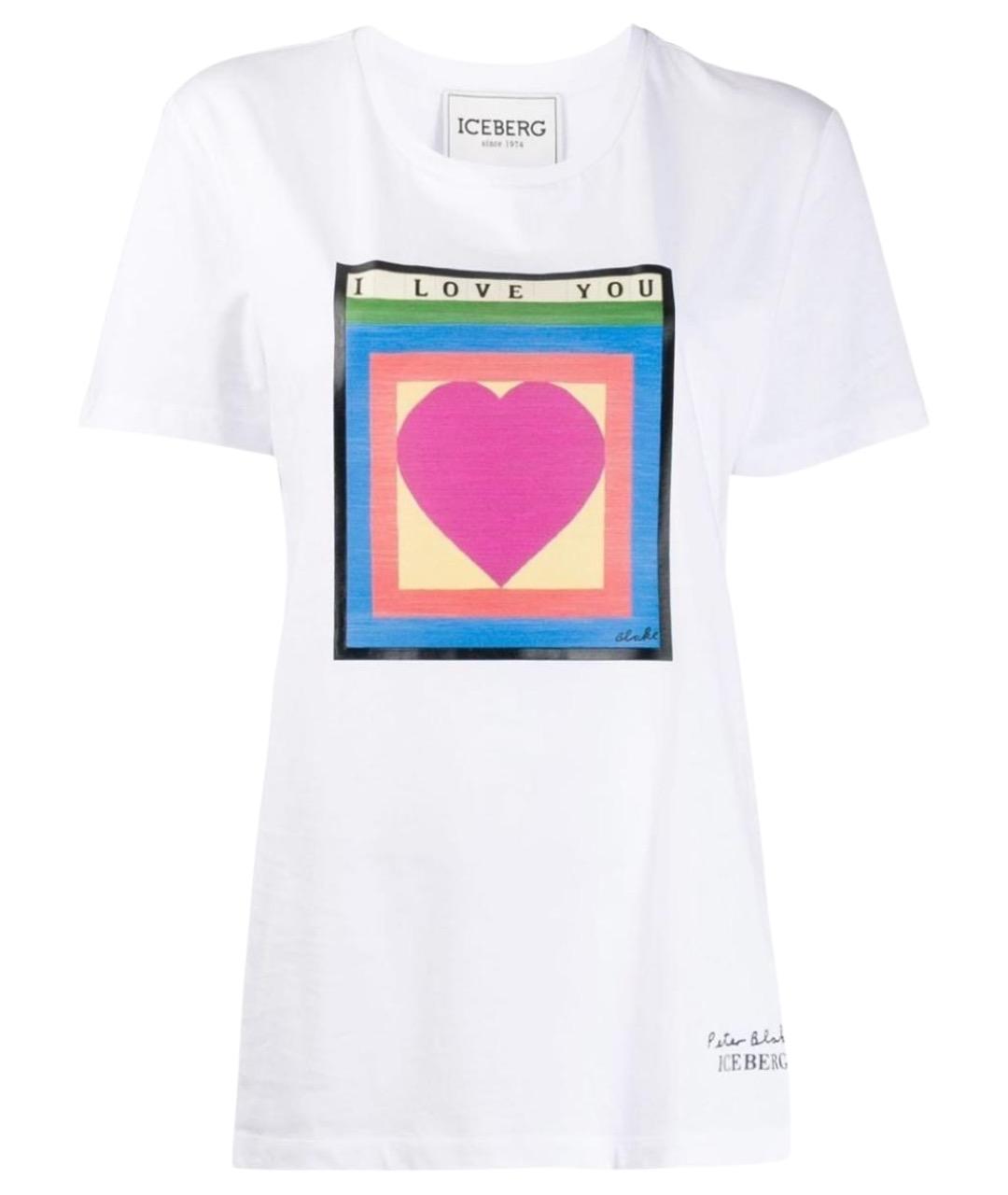 ICEBERG Белая хлопковая футболка, фото 1