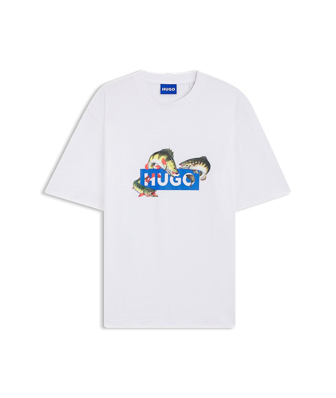 HUGO Белая хлопковая футболка, фото 1