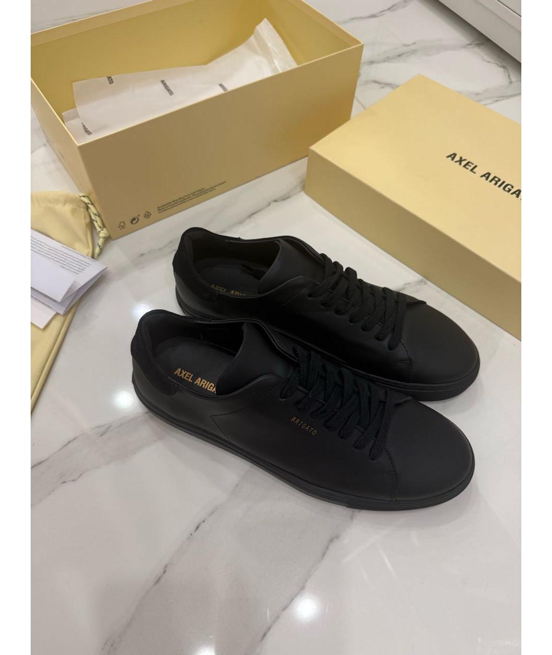 AXEL ARIGATO Черные кожаные низкие кроссовки / кеды, фото 4