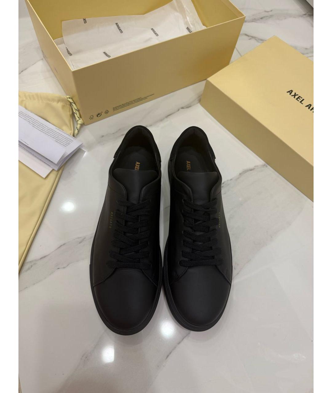 AXEL ARIGATO Черные кожаные низкие кроссовки / кеды, фото 6