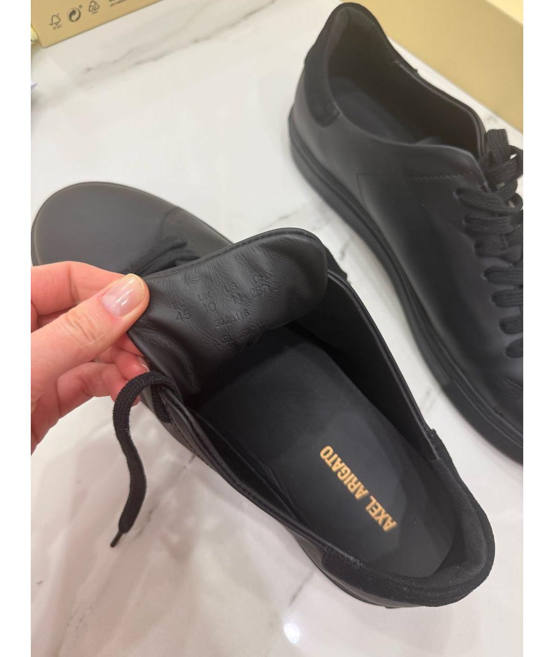 AXEL ARIGATO Черные кожаные низкие кроссовки / кеды, фото 5