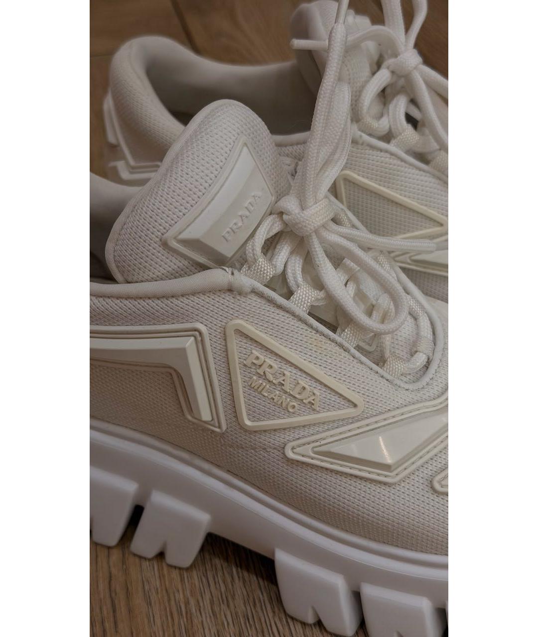 PRADA Белые синтетические кеды, фото 6