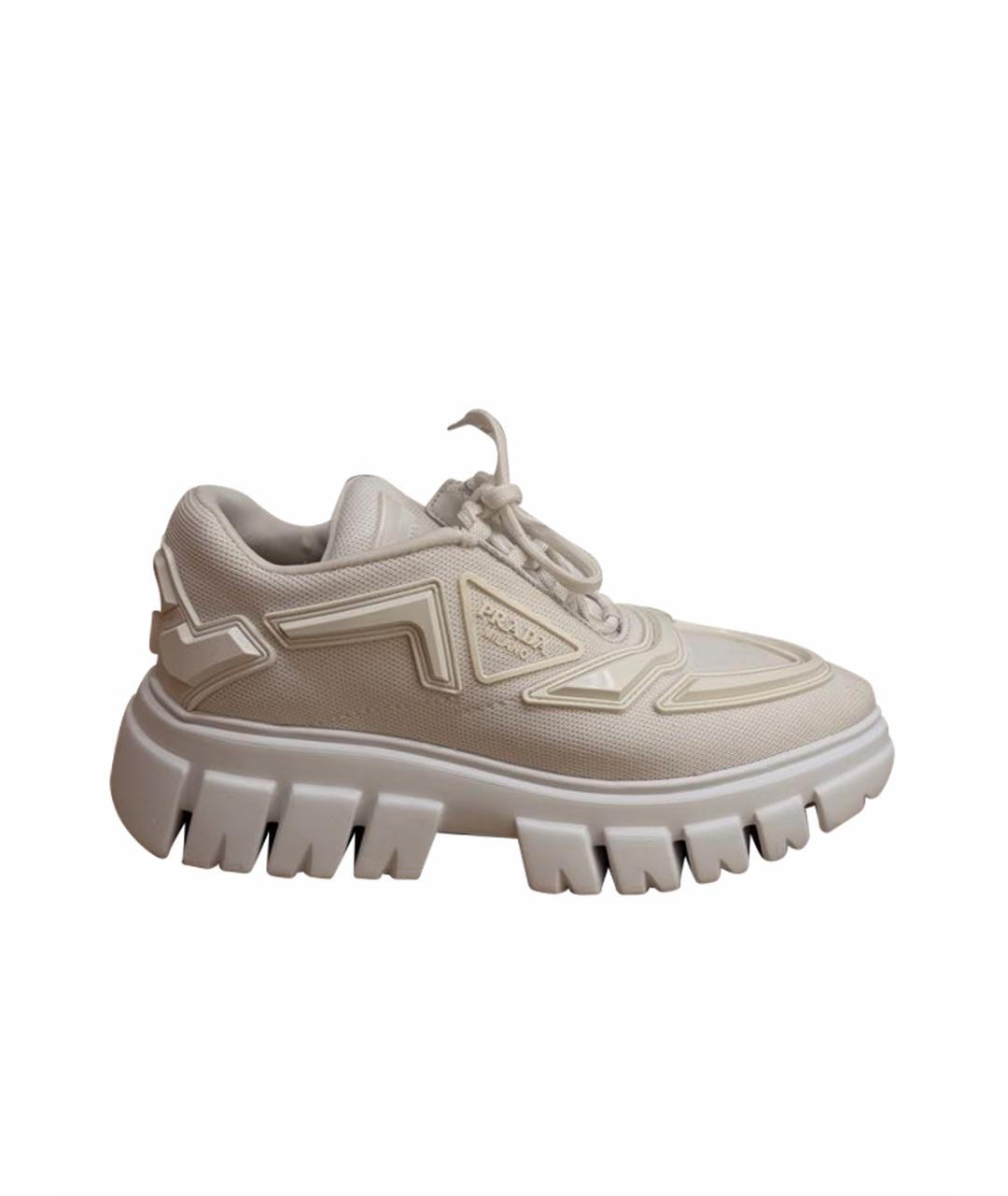 PRADA Белые синтетические кеды, фото 1