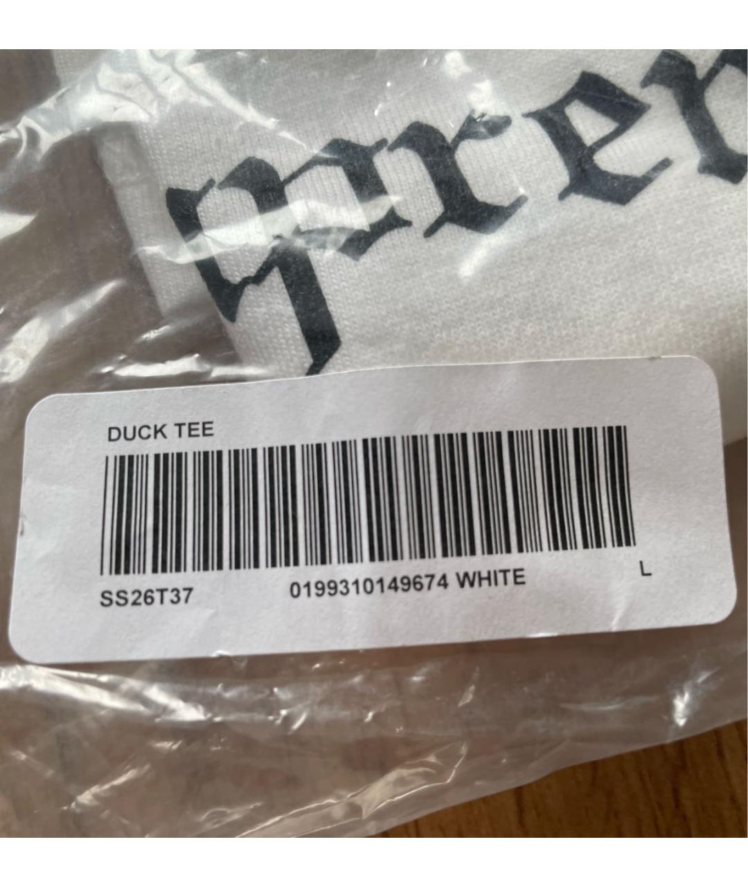 SUPREME Белая хлопковая футболка, фото 5