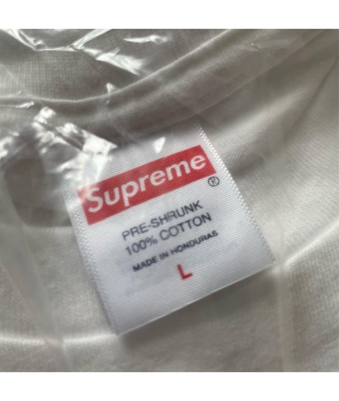 SUPREME Белая хлопковая футболка, фото 4