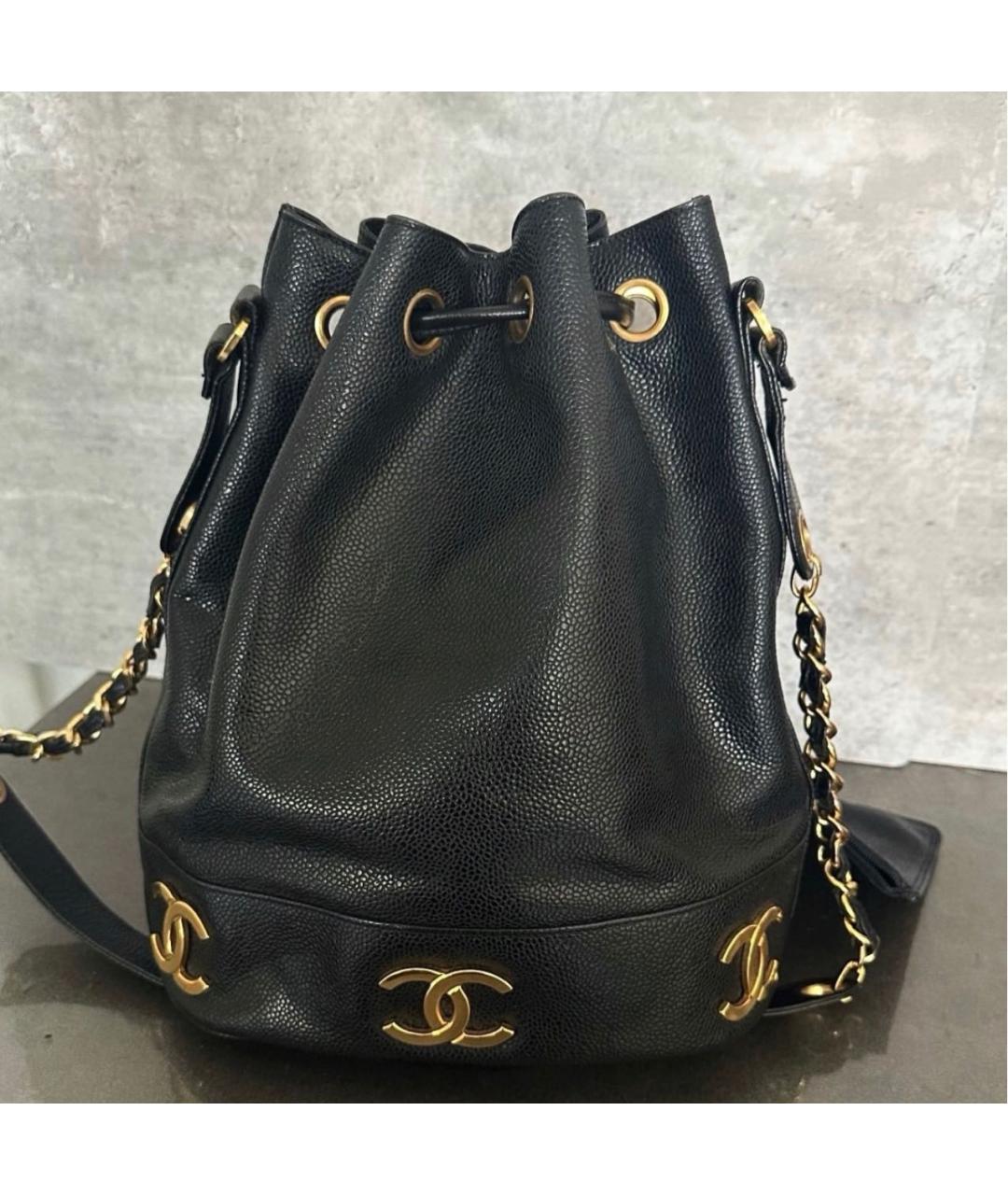 CHANEL Черная кожаная сумка тоут, фото 2