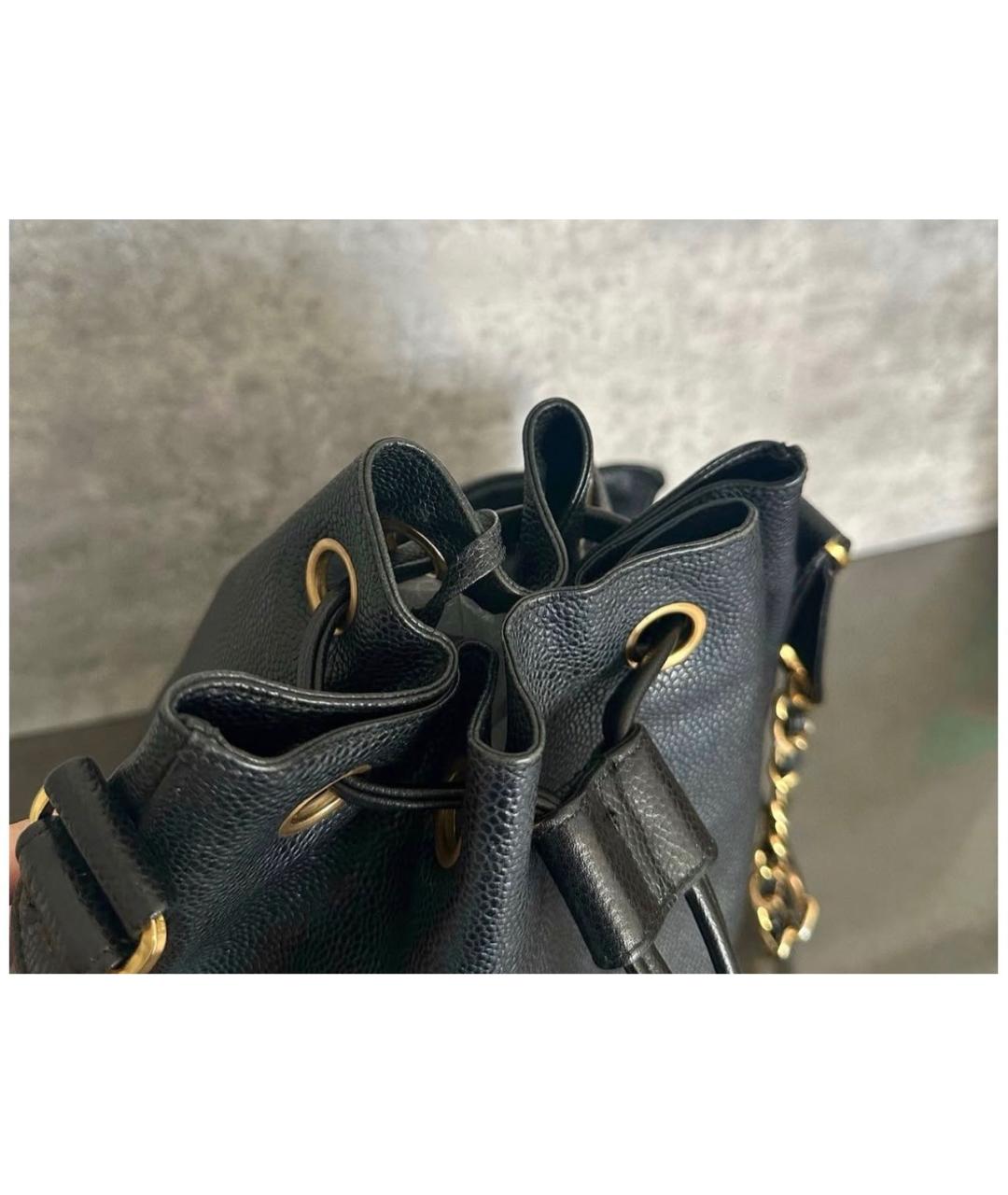 CHANEL Черная кожаная сумка тоут, фото 3