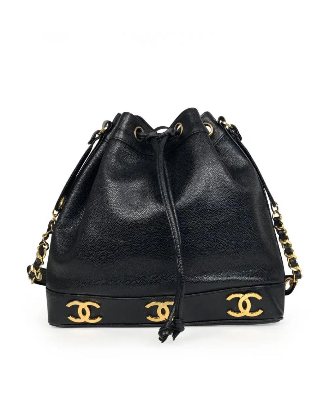 CHANEL Черная кожаная сумка тоут, фото 8